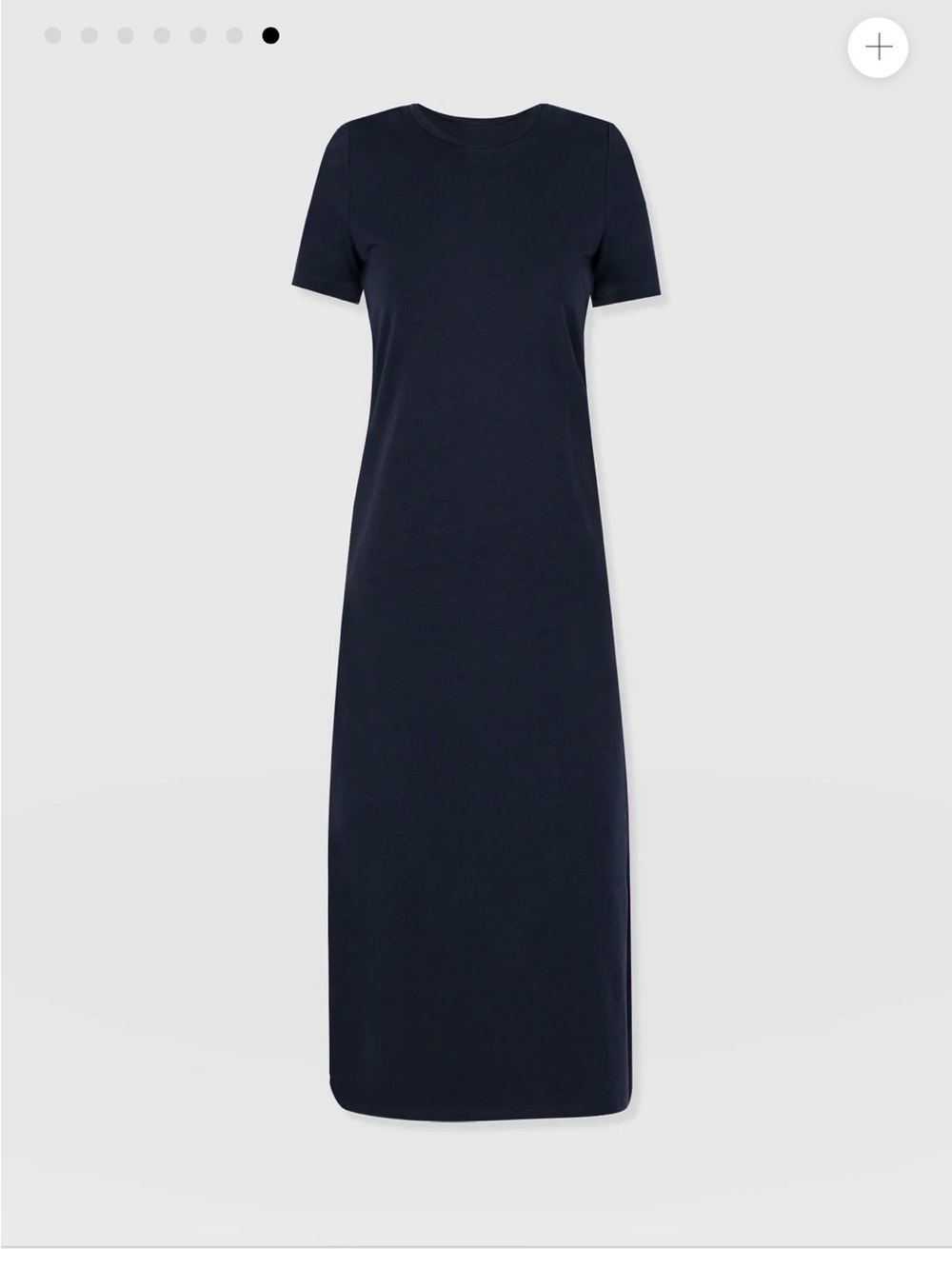 Everyday Crewneck Short-Sleeve Navy Maxi Dress